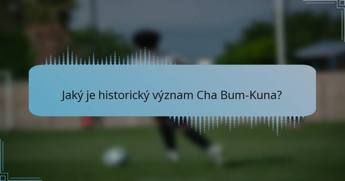 Jaký je historický význam Cha Bum-Kuna?