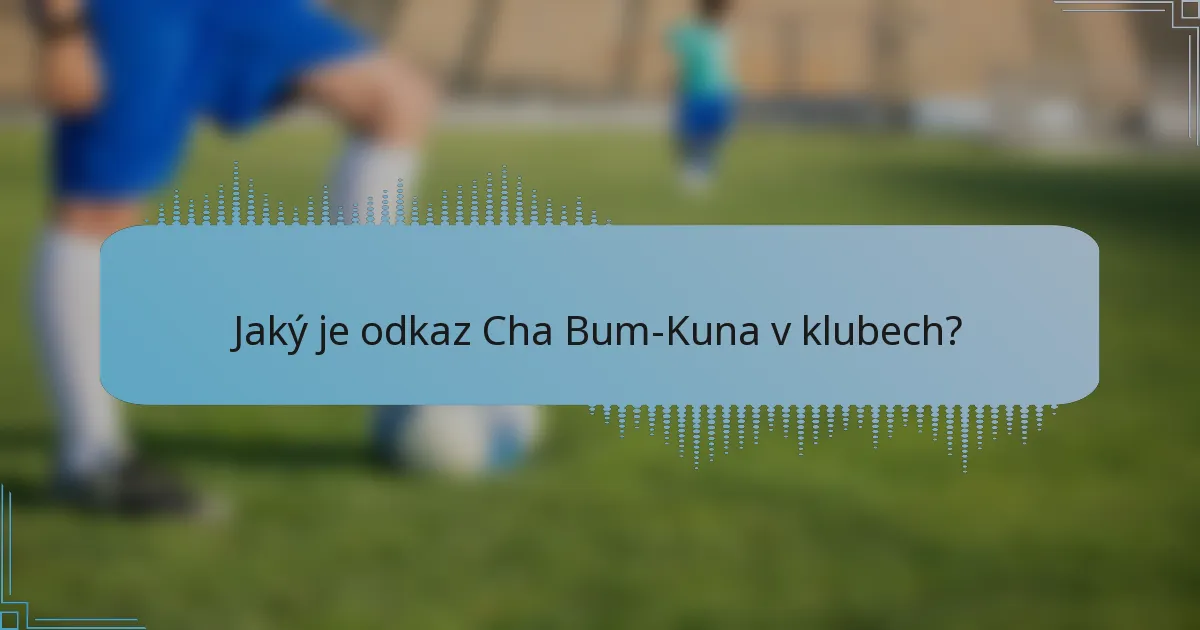 Jaký je odkaz Cha Bum-Kuna v klubech?